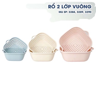 Bộ chậu rổ 2 lớp mẫu vuông Việt Nhật bộ 3 rổ 288,289,290 aladanh-net-vn