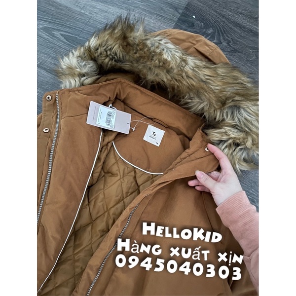 Áo khoác Parka TU nâu mũ lông WOMAN