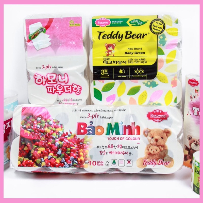 Giấy vệ sinh không lõi 30 cuộn nhỏ TeddyBear Bảo Minh