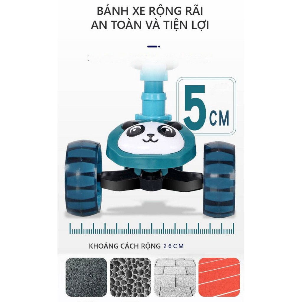 Xe Scooter PANDA 3In1 Chồi Chân, Có Nhạc - Home and Garden