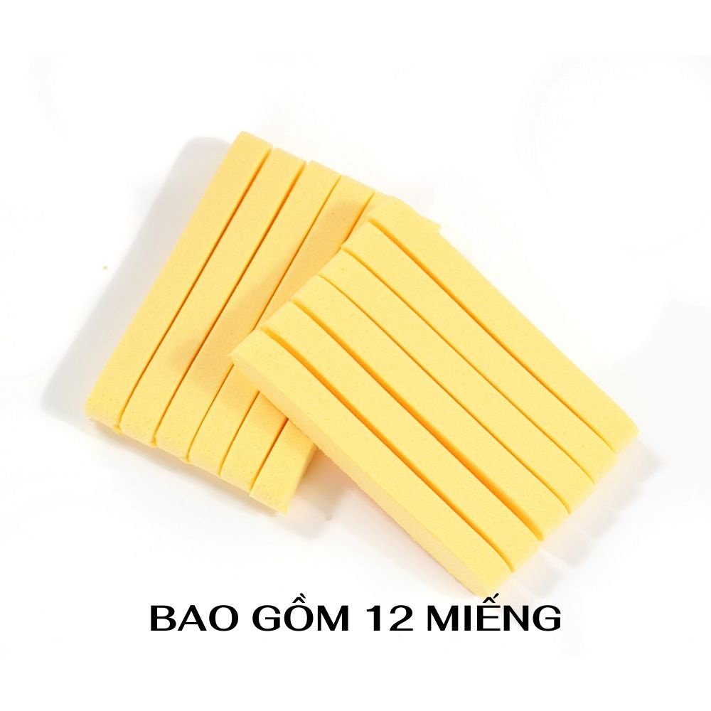 Bông nở tẩy trang Chivey 12 miếng, bông mút bọt biển siêu mềm rửa mặt sạch Nhật Bản 88093