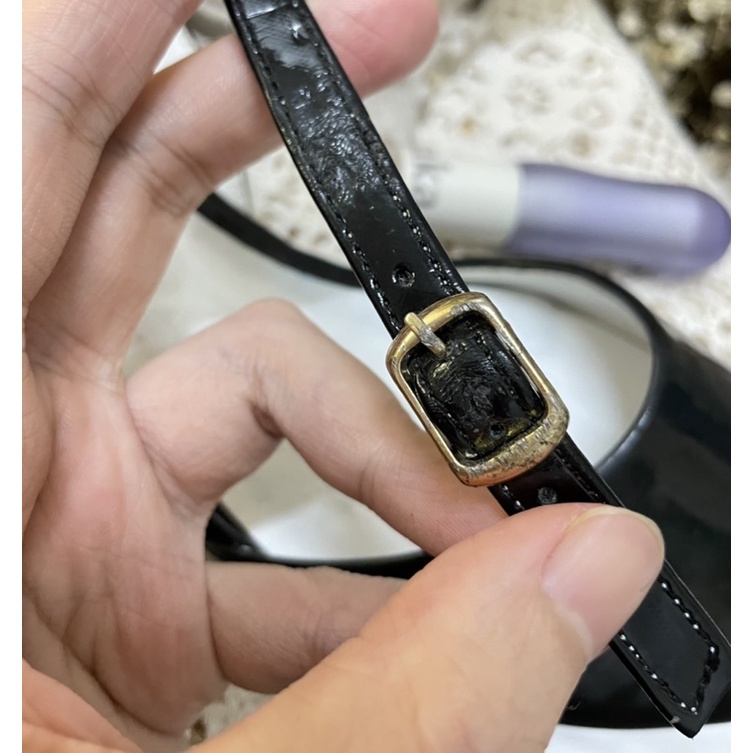 Giày cao gót vintage da bóng size 35