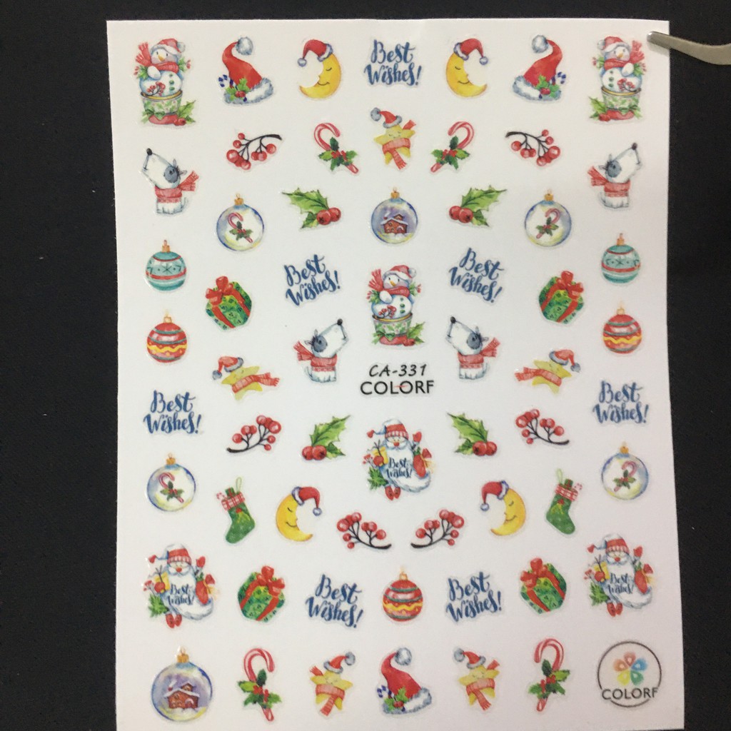 Sticker dán móng tay, miếng dán nail hình noel