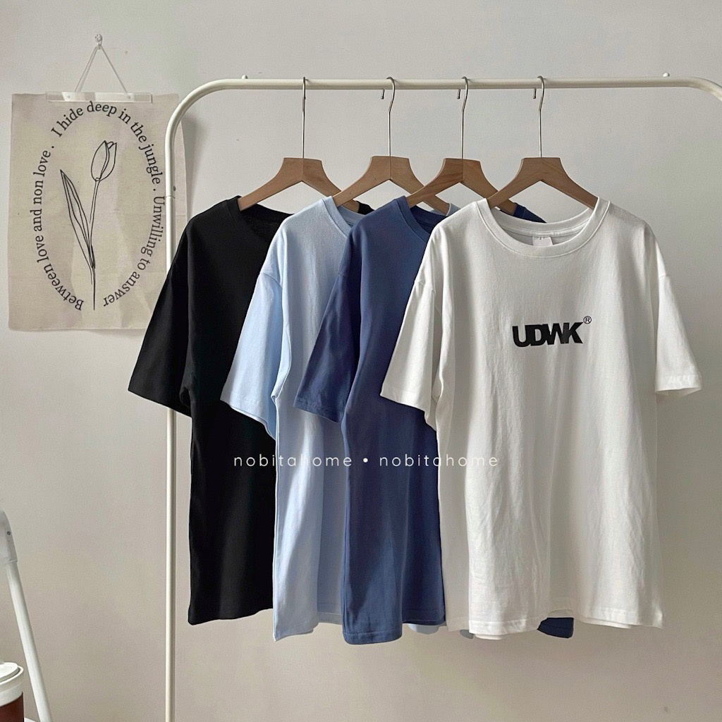 NOBITA HOME - Áo thun tay ngắn 100% cotton in chữ UDWK 7699