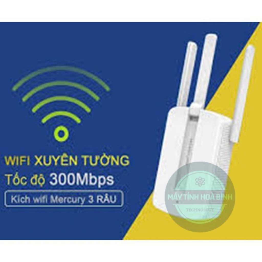 Bộ kích sóng wifi Mercury MW310re 300Mbps 3 râu cực mạnh - BH 1 năm ,Kích wifi Mercury MW310re 3 ăng ten