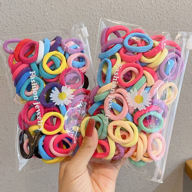 Set 100 dây buộc co giãn tốt phong cách Hàn Quốc
