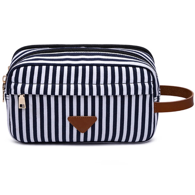 Túi Đựng Mỹ Phẩm / Tiền Xu / Đồ Trang Điểm Họa Tiết Kẻ Sọc Mang Đi Du Lịch Tiện Lợi