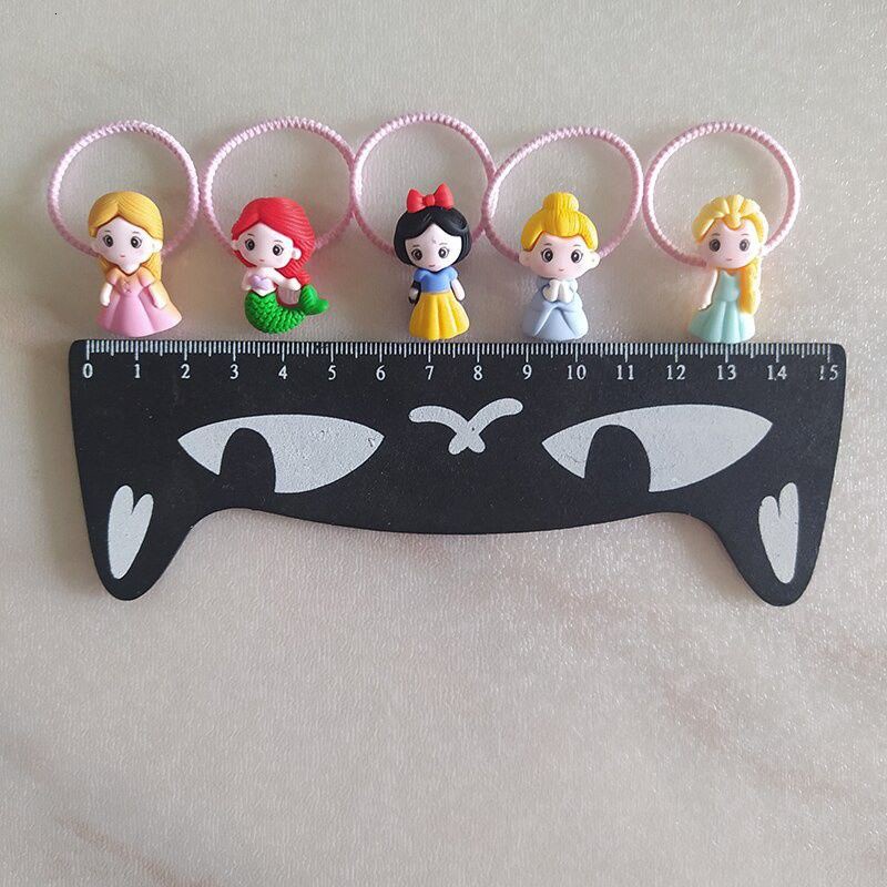 Set 2 Dây Cột Tóc Co Giãn Hình Nàng Tiên Cá Hoạt Hình Dễ Thương Cho Bé Gái