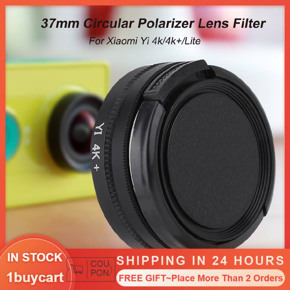 Bộ lọc hiệu ứng 37mm kèm nắp đậy bảo vệ cho ống kính máy ảnh Xiaomi Yi 4k/4k+/Lite
