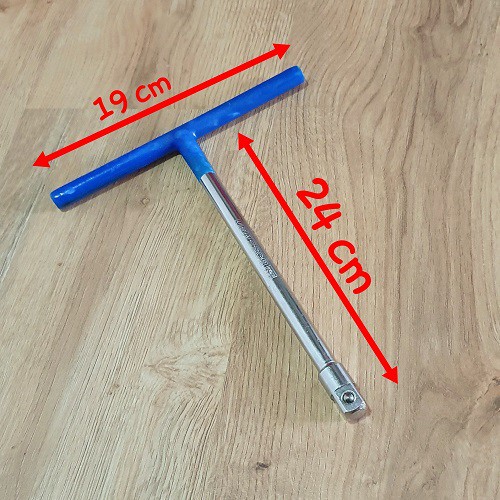 Bộ Dụng Cụ 7 Món  Cần Siết 1/2 Chữ T Cán Bọc Nhựa Và 6 Đầu Tuýp Lục Giác 1/2 size 10,12,13,14,17,19mm