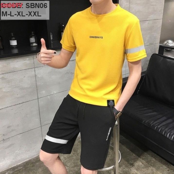 Set bộ thun thể thao nam quần đùi áo ngắn tay chất thun mè cực mát cho mùa hè