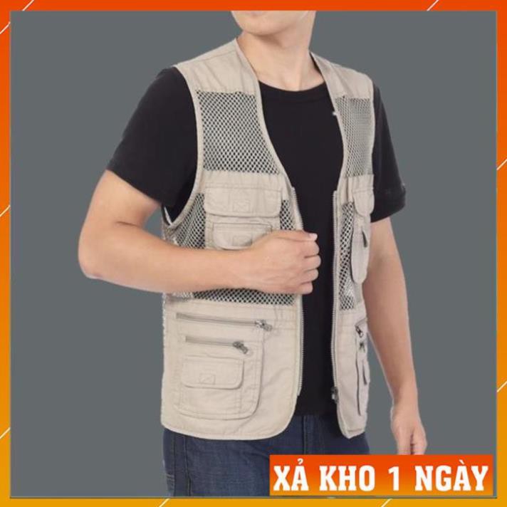 [FreeShip – Xả Kho 1 Ngày]  Áo gile Nam - Áo ghi lê Lưới Lính Mỹ Vest gile Nam Nhiều Túi | BigBuy360 - bigbuy360.vn