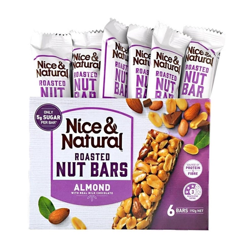 Thanh Ngũ cốc protein giảm cân NICE & NATURAL thay thế bữa ăn 🌰 hộp 6 gói - nhập Úc