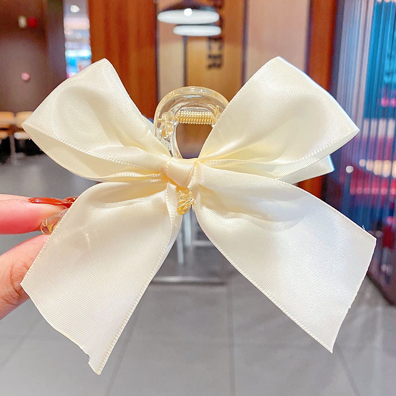 Kẹp tóc càng cua hình đính nơ lớn bằng acrylic xinh xắn