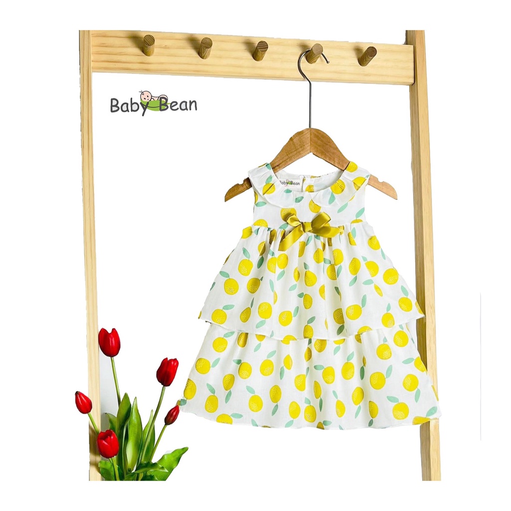 Đầm Cotton 2 Tầng Đính Nơ Bé Gái BabyBean (14kg-34kg)
