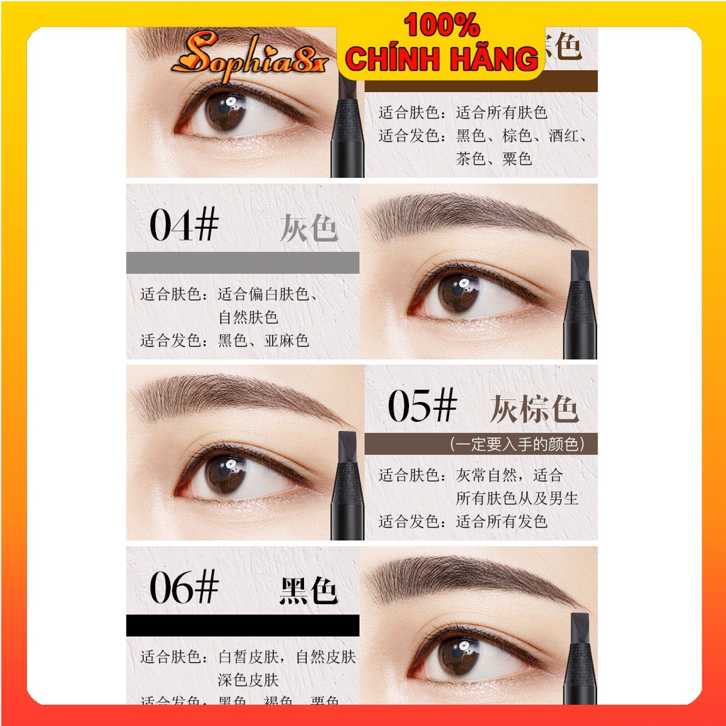 Chì xé kẻ mày phẩy sợi cao cấp Haozhuang Make Up Milano Eyebrow Pencil