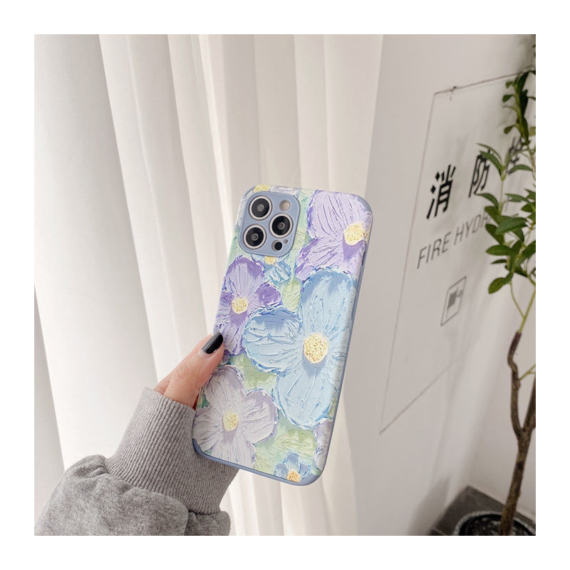 Illustrator hoa Bao da điện thoại di động iPhone11 Apple 12pro 8 mềm 6 chống rơi 7plus nữ xsmax bao gồm tất cả XR