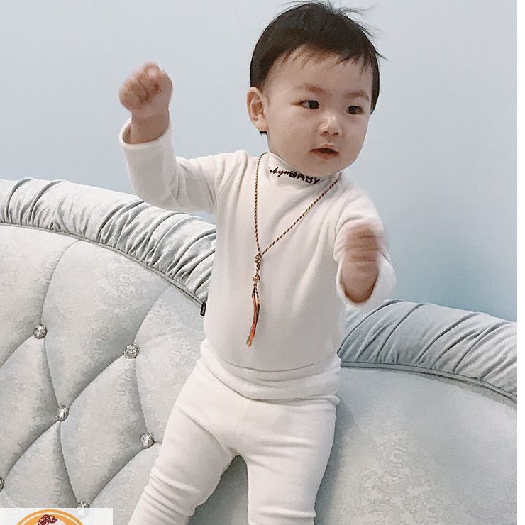 [MINKYMOM] Bộ Nỉ Dài Tay Cổ 3 Phân Quảng Châu Cao Cấp