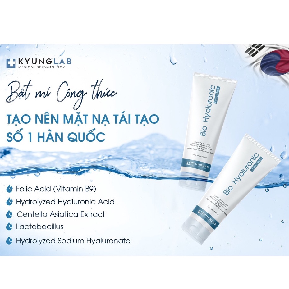 Mask kyung lab chính hãng, mặt nạ B9 Bio Hyaluronic face mask 100ml phục hồi tái tạo da hợp da nhạy cảm giảm kích ứng | WebRaoVat - webraovat.net.vn