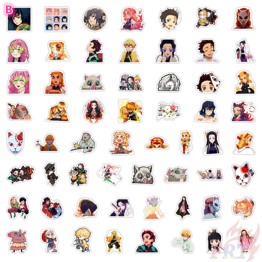56 Cái / Bộ ☆ Hình Dán Demon Slayer ☆ Sticker Dán Tường Chống Thấm Nước Thời Trang