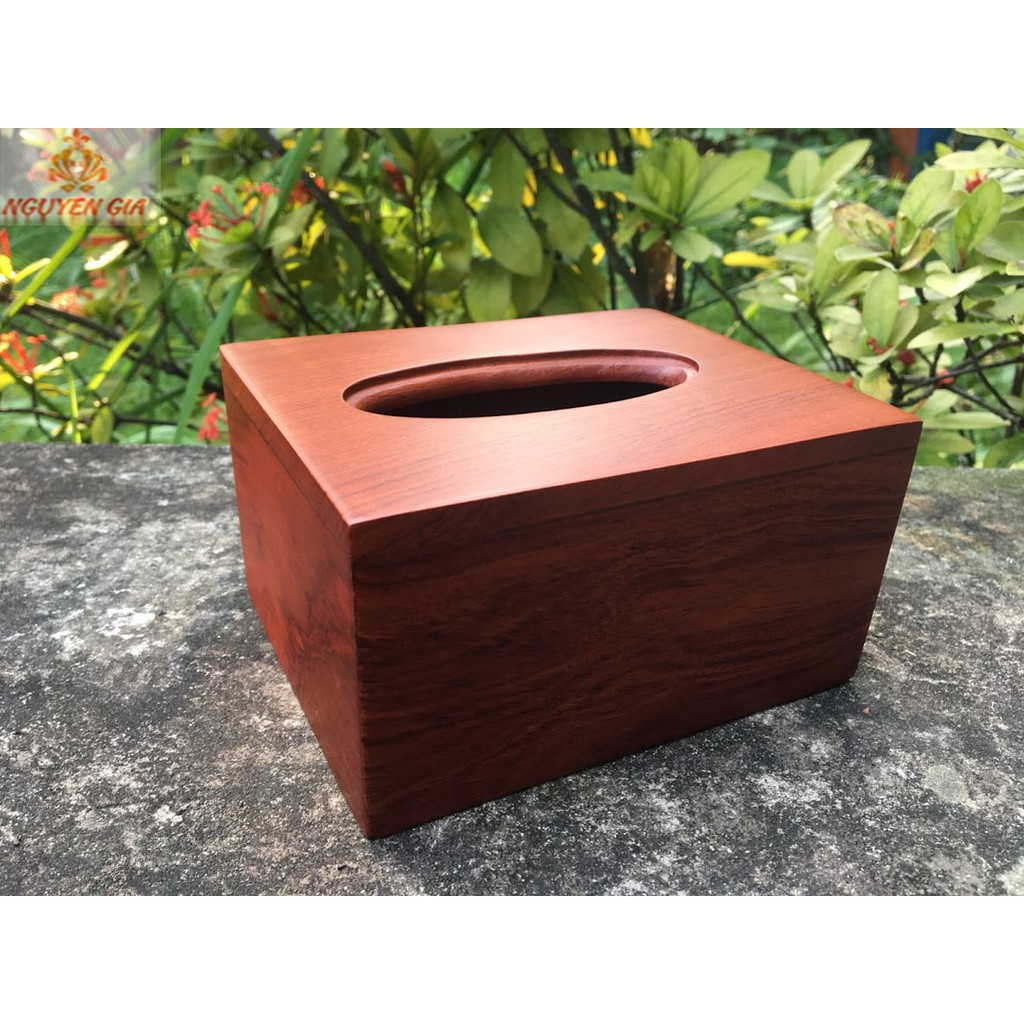 Hộp đựng giấy ăn gấu trúc cao cấp bằng gỗ Hương