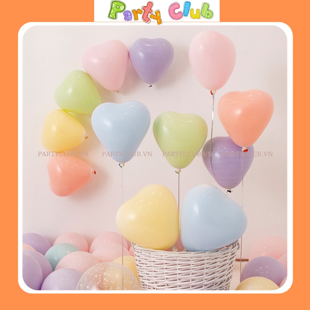 Bóng Hình Trái Tim Màu Pastel Trang Trí Tiệc