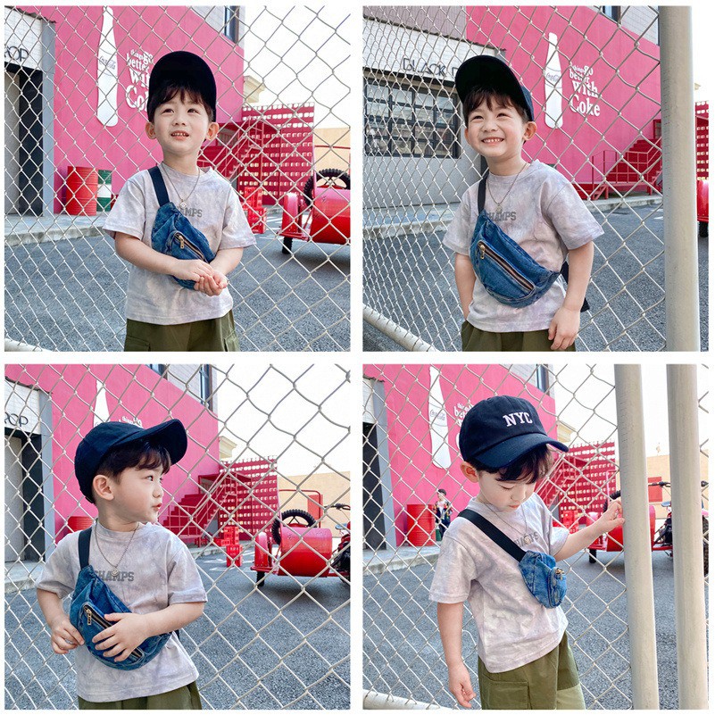 Áo phông bé trai CHAMPS chất đẹp - Áo thun cộc tay cổ tròn màu loang mặc hè phong cách Hàn Quốc cao cấp cho bé trai