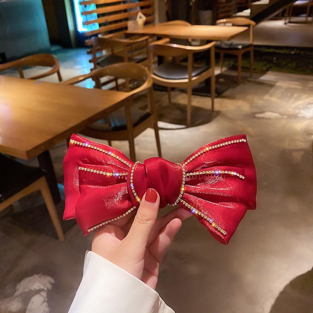 Kẹp Tóc Nơ Vải Satin Thời Trang Dành Cho Nữ