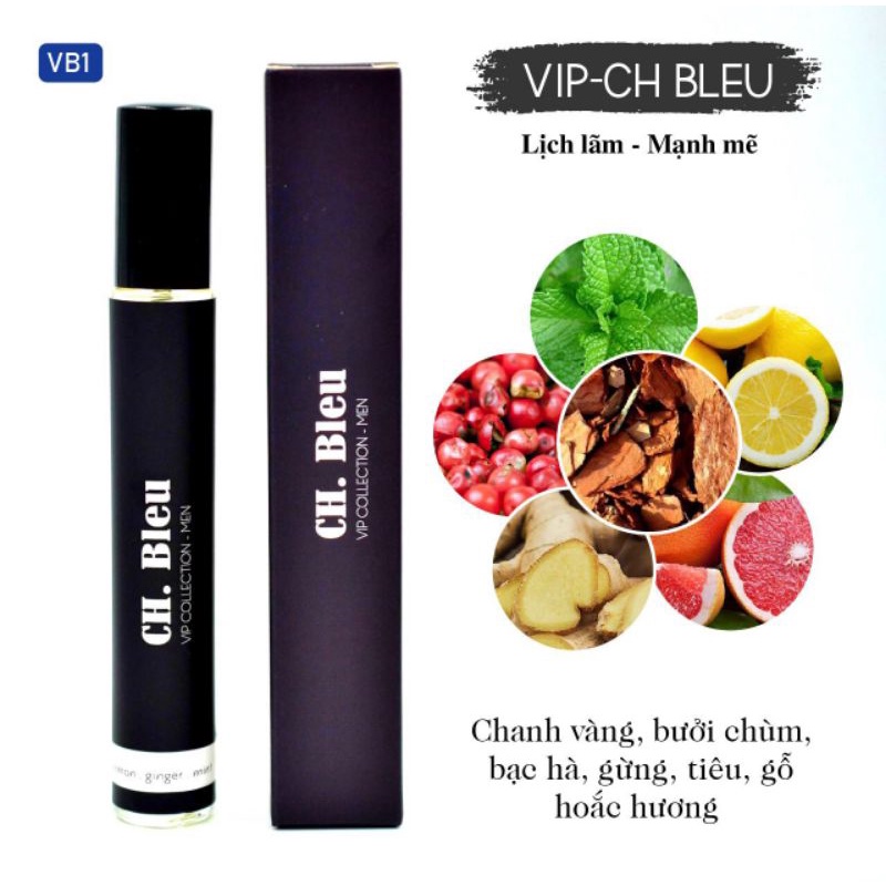 Tinh dầu nước hoa Nam CH Bleu 12ml. Nam tính, lịch lãm