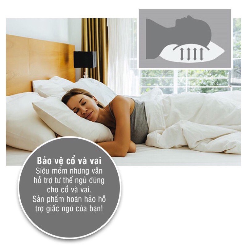 Gối Microfiber Lock&Lock HLW117 - Màu Trắng