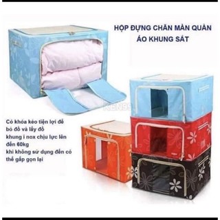 Hộp đựng quần áo- hộp vải đựng chăn màn khung thép LBOX dung tích 66L