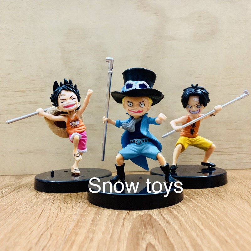 Mô hình One Piece - Set 3 anh em Sabo, Ace, Luffy hồi nhỏ - Trọn bộ 2 loại đế chung và riêng - Cao 9~10 cm