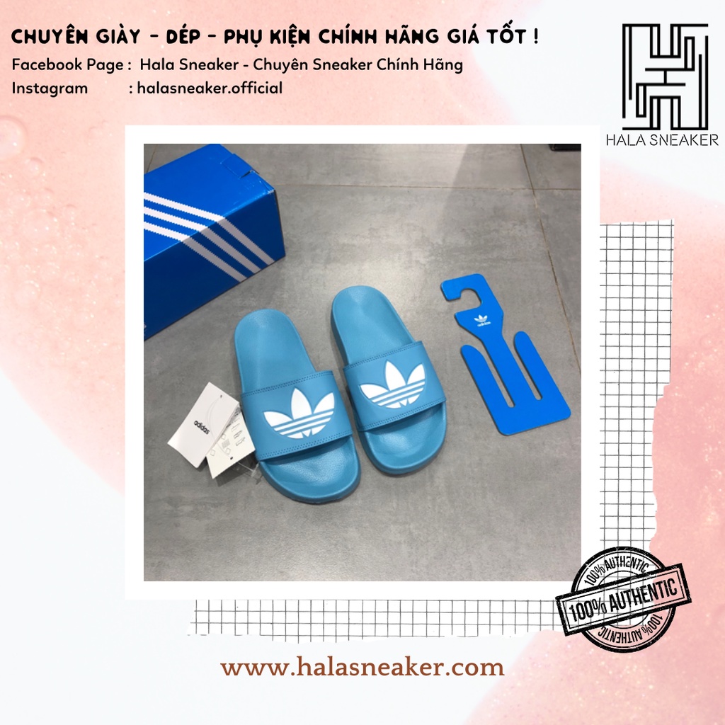 Dép Adidas Chính Hãng Adilette Lite FY6542 - Dép Quai Ngang Nam Nữ Màu Xanh Da Trời Authentic Slides - Hala Sneaker
