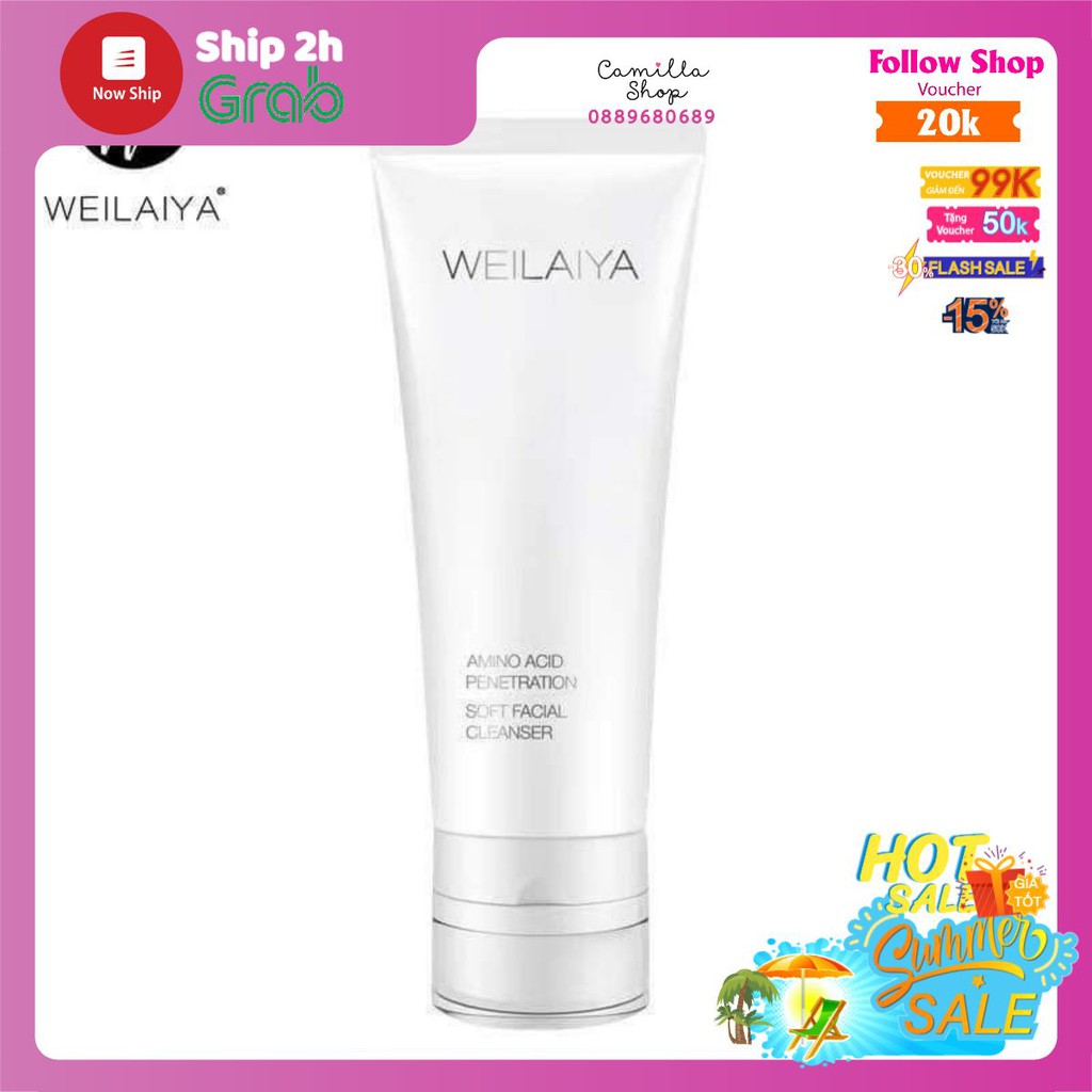 Sữa rửa mặt sạch dịu nhẹ WEILAYA AMINO ACID PENETRATION SOFT FACIAL CLEANSER