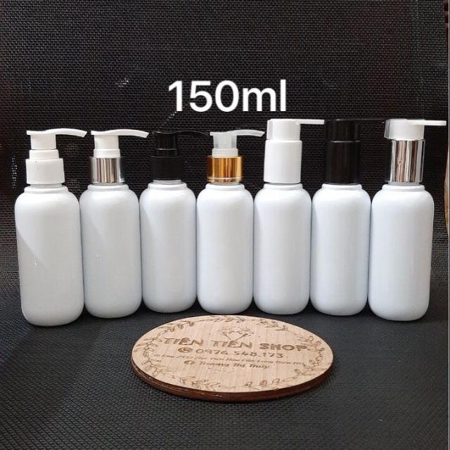 Chai nhựa trắng đục 150ml vòi ấn
