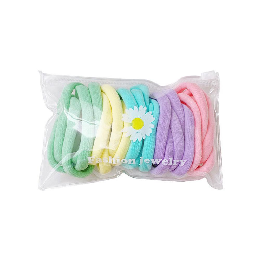 26EDIE Set 25 Dây Buộc Tóc Co Giãn Nhiều Màu Sắc Thời Trang Giá Đỡ