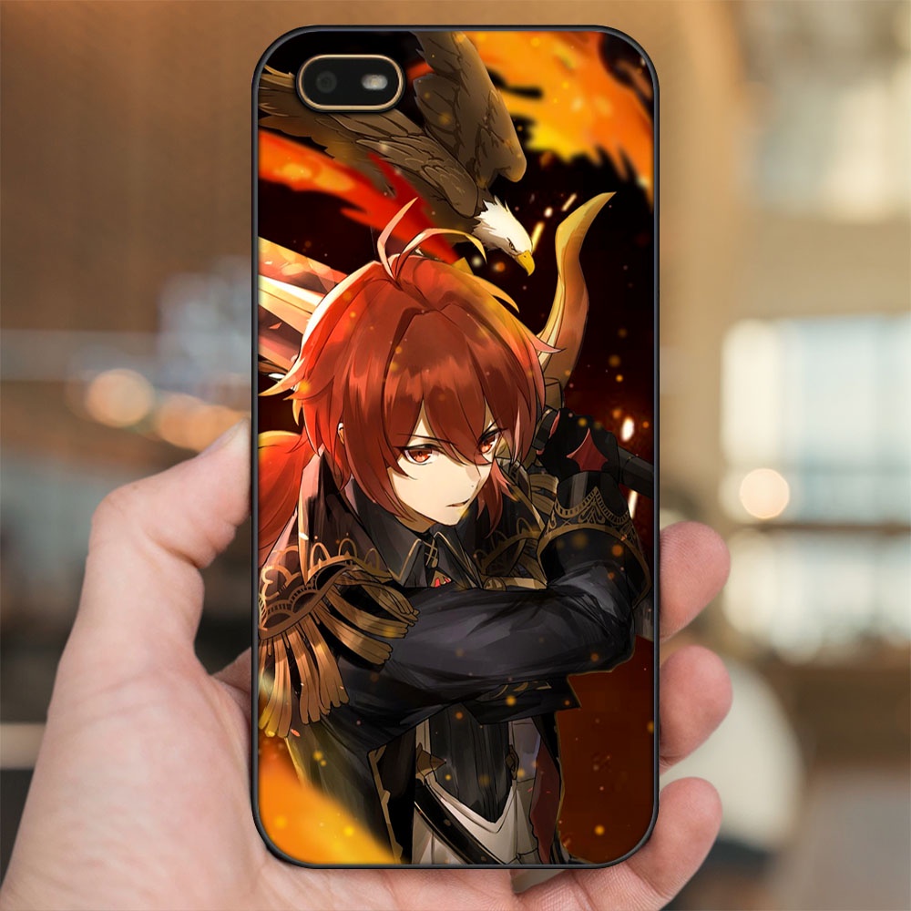 Ốp lưng Oppo A1K viền đen in hình Diluc Genshin Impact