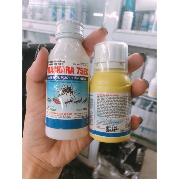 Combo 2 chai thuốc diệt muỗi MACKARA 750Ec (100ml) + FENDONA 10SC (50ml) .