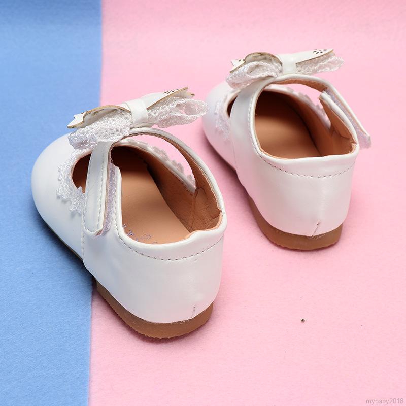 My Baby  Giày sandal da PU mềm, êm chân với trang trí nơ xinh xắn cho bé gái