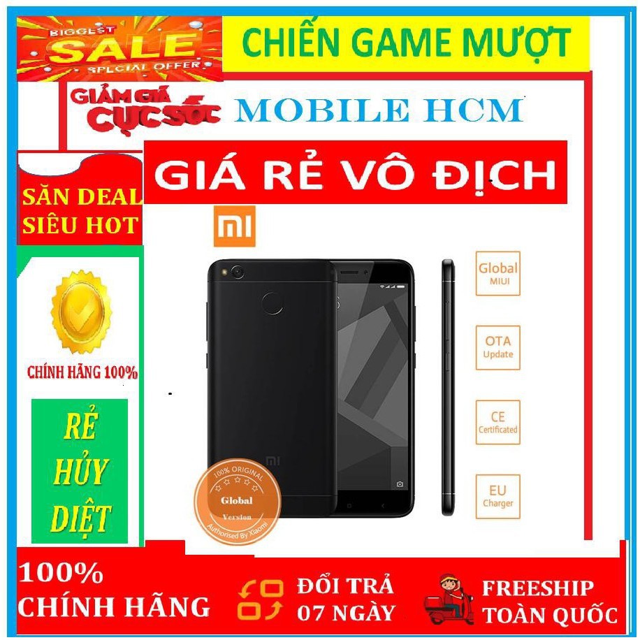 điện thoại Xiaomi Redmi Note 4X mới 2sim Ram 2G/16G, chơi game mượt, có Tiếng Việt sẵn