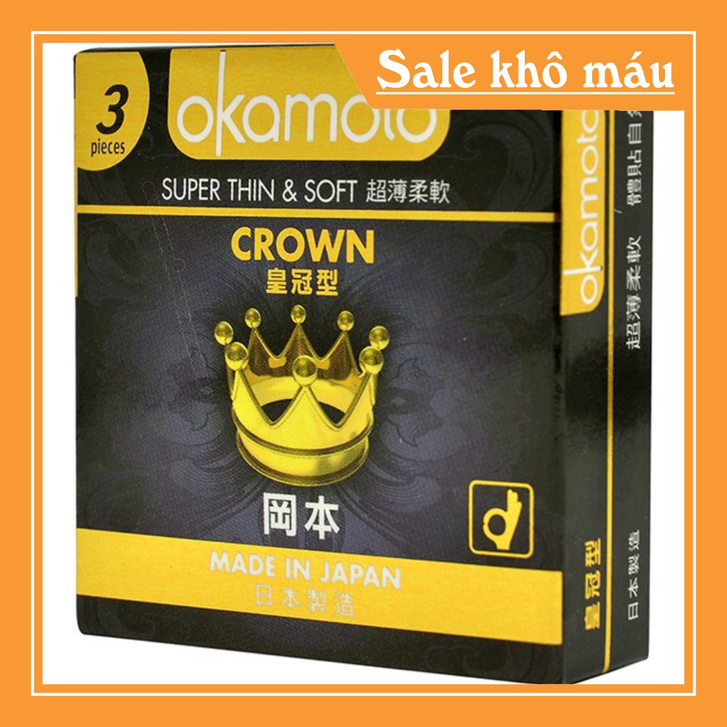 [Chính Hãng] Bao Cao Su Okamoto Crown Kích Cở Nhỏ Siêu Mỏng Và Mềm Mại Hộp 3 Cái