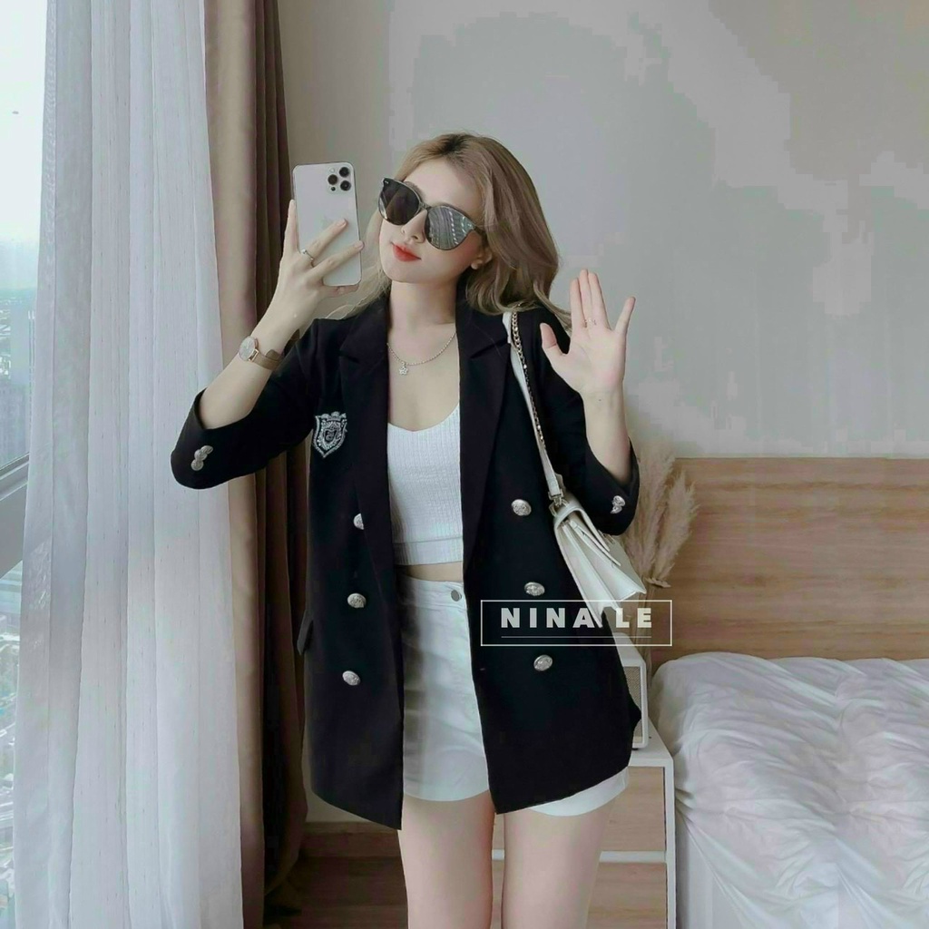 (Mẫu mới 2022) Sét nữ 3 món,áo vest thêu logo cực sang mix quần chất for cao cấp kèm lót gân mềm,hàng chuẩn shop