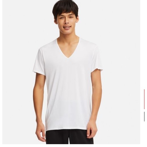 Áo làm mát cho Nam Airism Uniqlo cổ tim cộc tay mẫu mới 2019