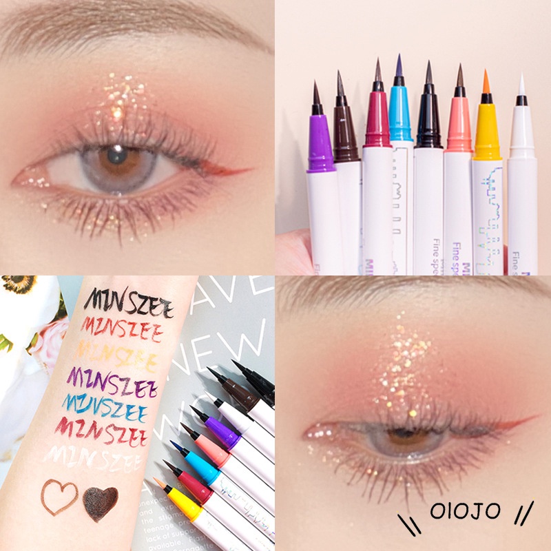 ⚜️Bút Kẻ Mắt Nước 5 Màu Không Trôi Đầu Bút Mảnh Dễ Dùng Chống Nước Lâu Trôi Không Nhoè Minshzee