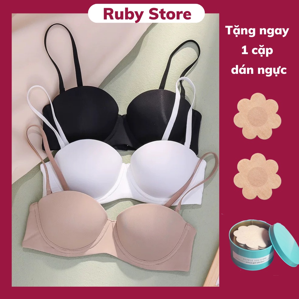 Áo Ngực Trơn Cup Ngang Mút 2cm Áo Lót Nữ Đúc Su Gọng Dẻo Ngực Tạo Khe Sexy Quyến Rũ - Mã 0315