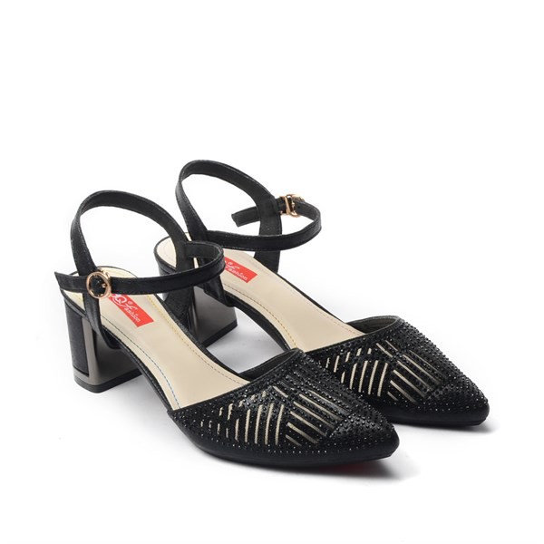 Sandal nữ BQ ❤️FREESHIP❤️ Giày slingback cao gót thời trang nữ BQ quai lưới đính đá  GB1112