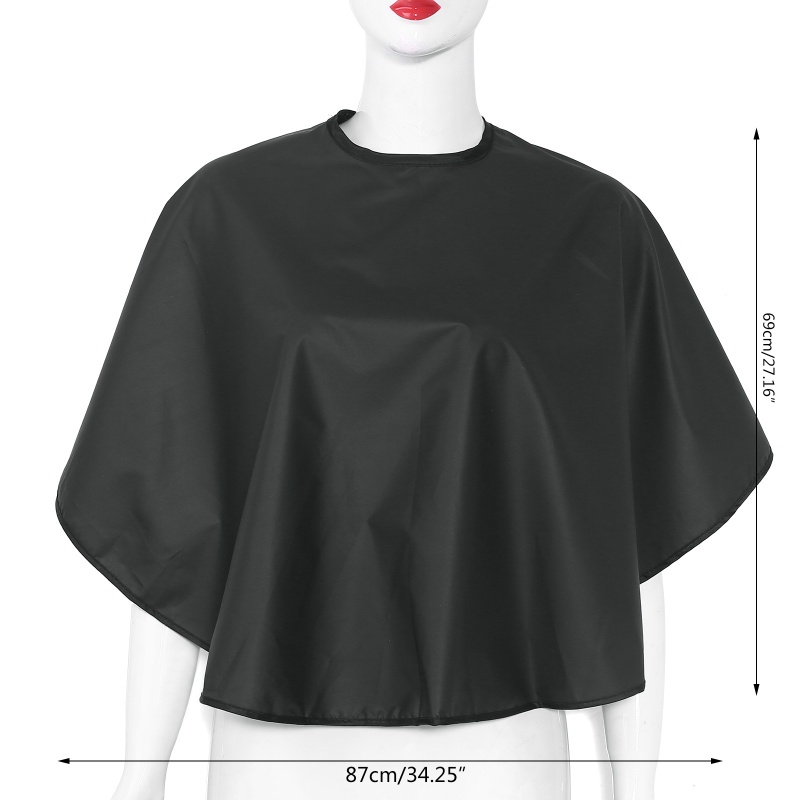 Áo Choàng Cắt Tóc Chống Thấm Nước Hình Vuông Ngắn Màu Đen Dành Cho Salon YOUYO