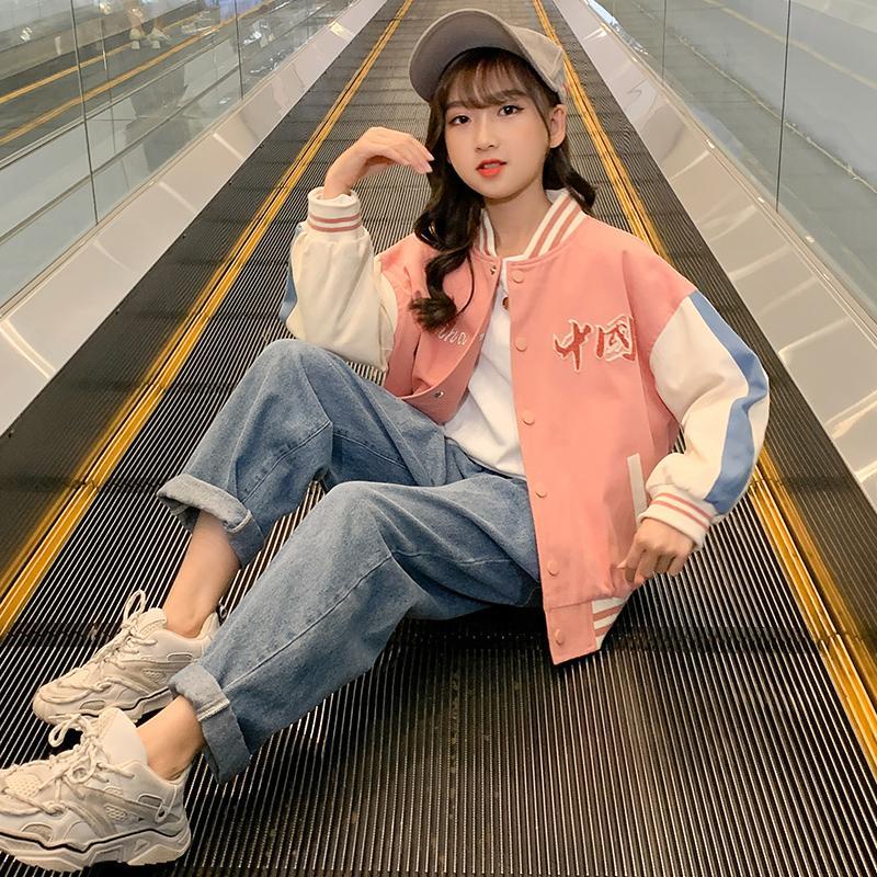 Áo khoác bóng chày dễ thương phong cách Phương Tây thời trang xuân thu cho bé gái