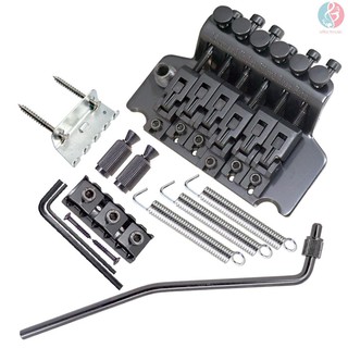 E&M 6 String Double Roll Tailpiece Saddle Tremolo Bridge System for Electric Guitar Replacement