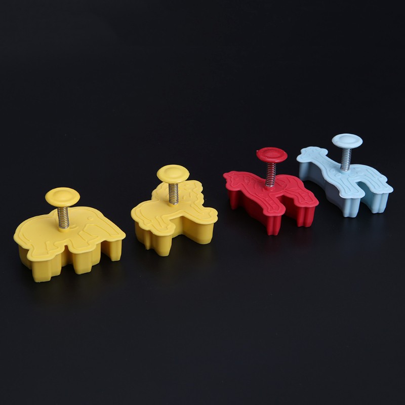 Bộ 4 khuôn làm bánh quy hình con vật 3d xinh xắn